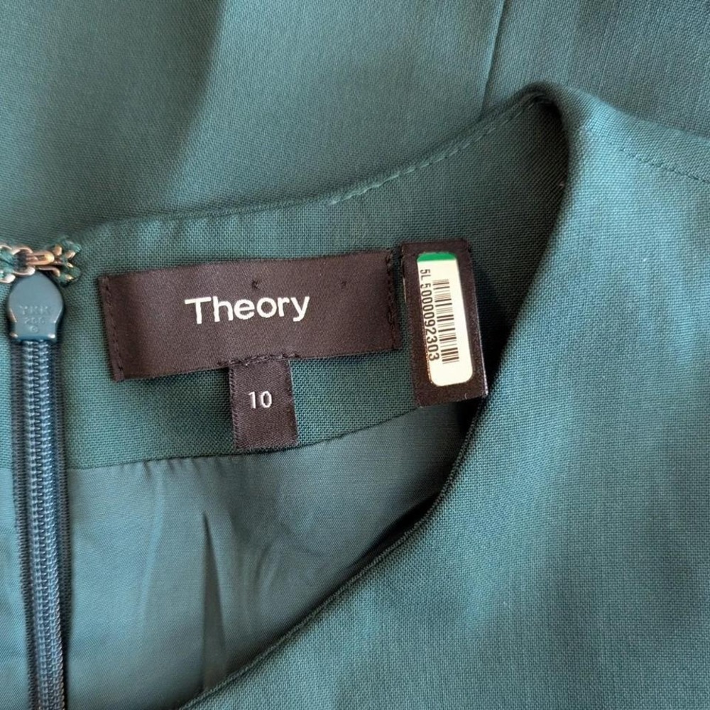 Theory Good Wool Sheath Dress Teal Green Size 10 - Picture 5 of 6